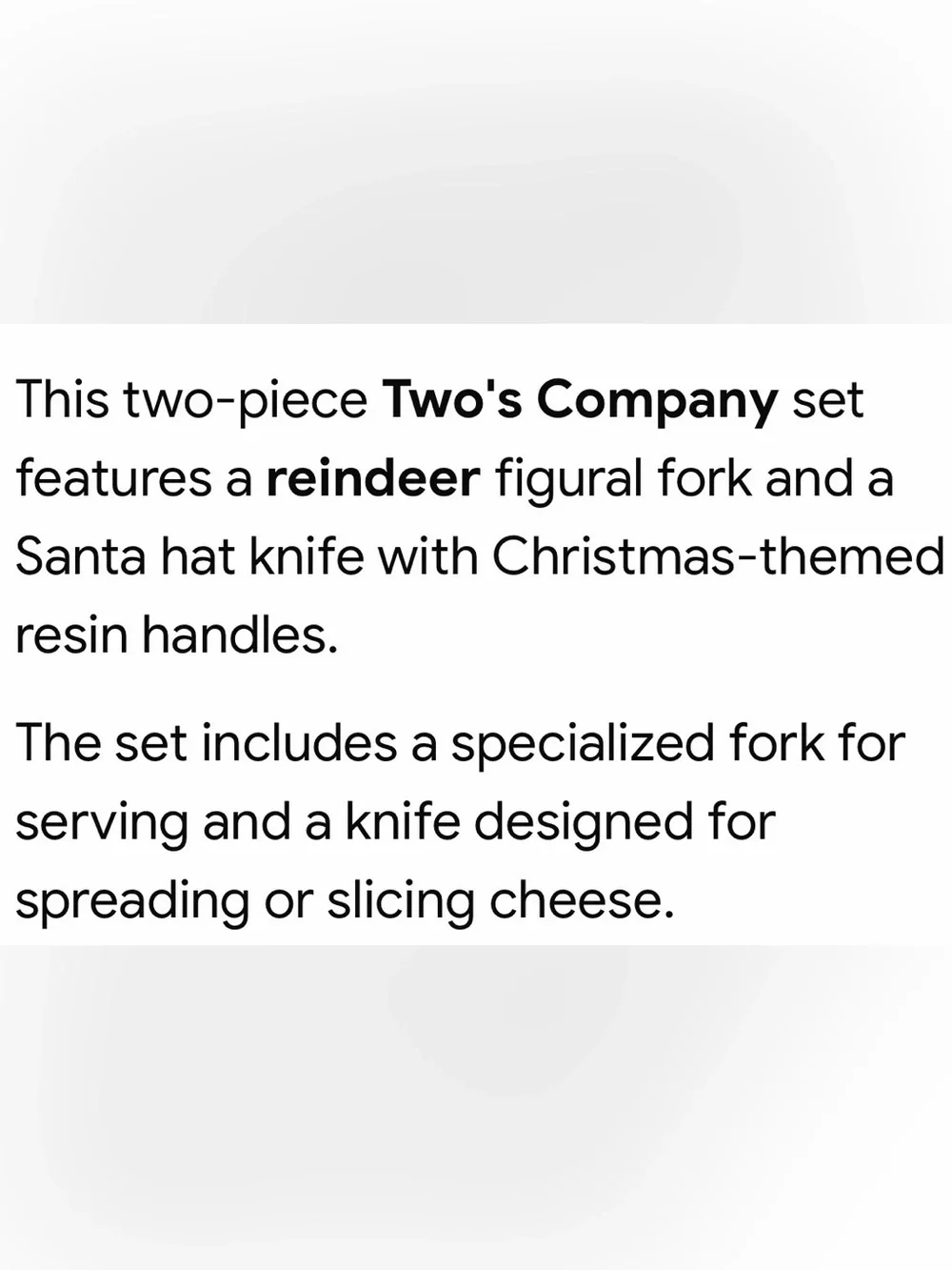 Festive Reindeer & Santa Cheese Knife Set - Red, White, Tan